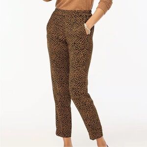 J. Crew Black and Tan Polka Dot Cropped Pants